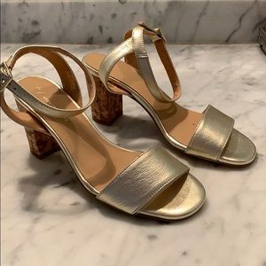 Anthropologie gold sandals size 38